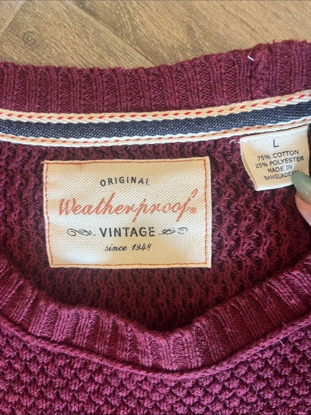 Weatherproof Men's Crewneck Sweater in Burgundy